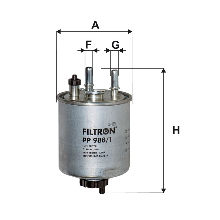 Filtre à carburant (Filtre à gasoil) Filtron PP 988/1