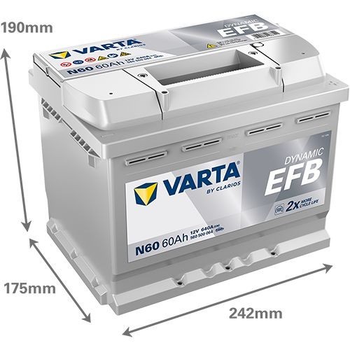 Batterie (de voiture) VARTA 60.0 - ref. 560500064K262
