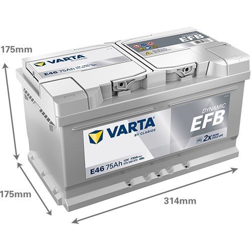 Batterie (de voiture) VARTA 75.0 - ref. 575500073K262
