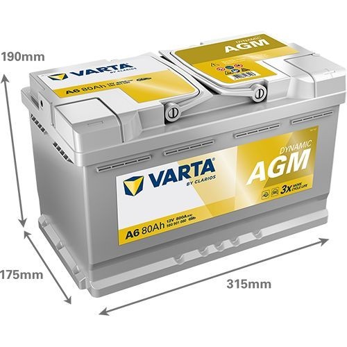 Batterie (de voiture) VARTA 80.0 - ref. 580901080K262