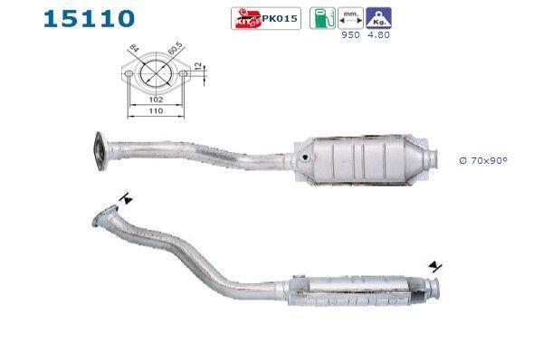 Catalyseur (Pot catalytique) AS ref. 15110
