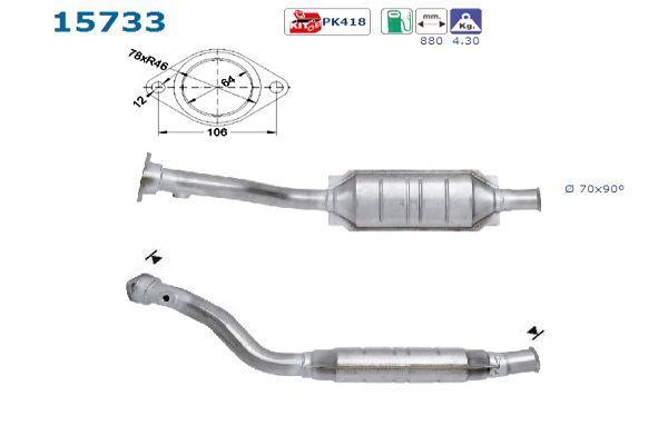 Catalyseur (Pot catalytique) AS ref. 15733