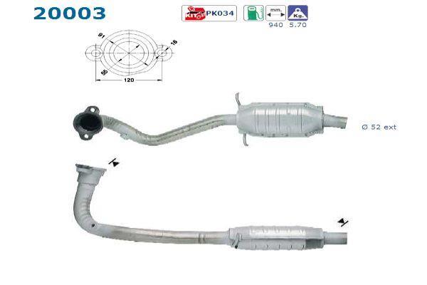 Catalyseur (Pot catalytique) AS ref. 20003