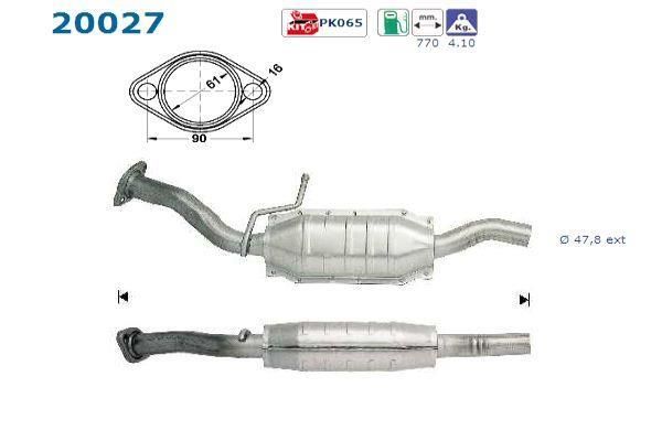 Catalyseur (Pot catalytique) AS ref. 20027