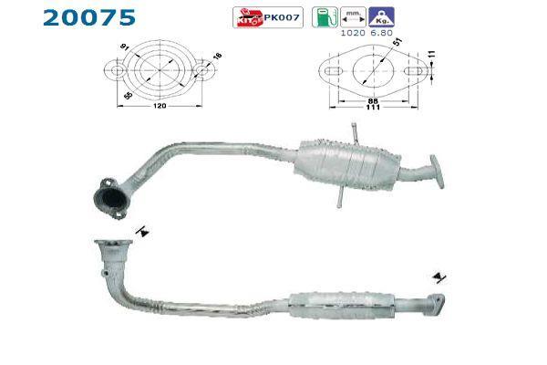 Catalyseur (Pot catalytique) AS ref. 20075