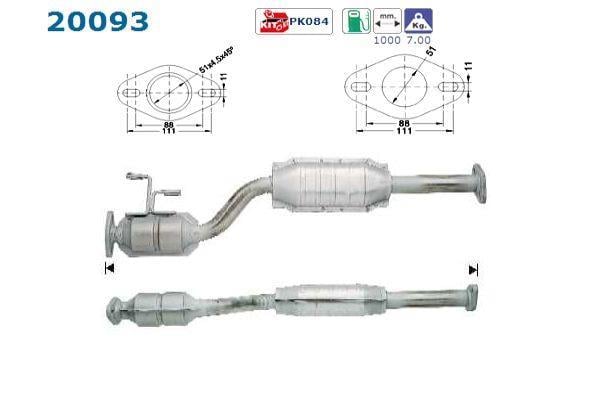 Catalyseur (Pot catalytique) AS ref. 20093