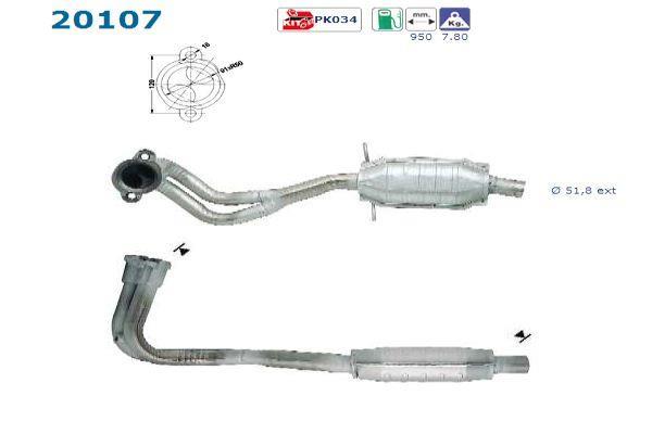 Catalyseur (Pot catalytique) AS ref. 20107