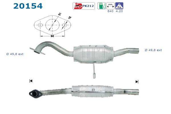 Catalyseur (Pot catalytique) AS ref. 20154