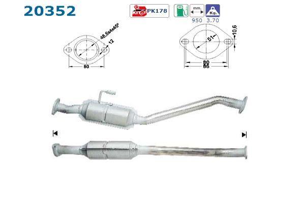 Catalyseur (Pot catalytique) AS ref. 20352