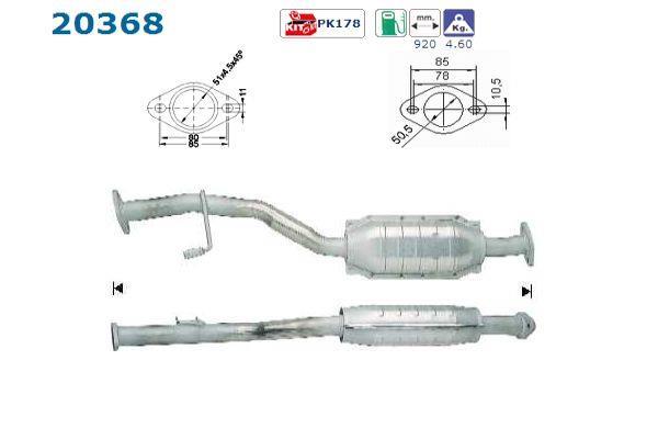 Catalyseur (Pot catalytique) AS ref. 20368