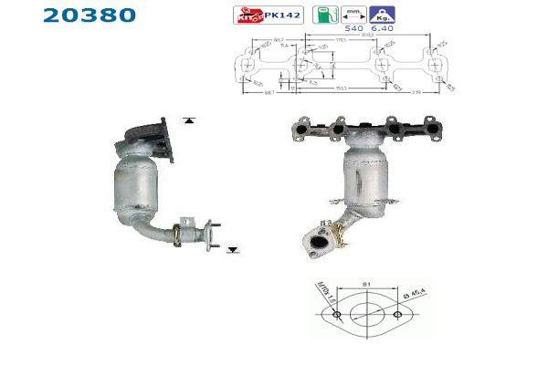 Catalyseur (Pot catalytique) AS ref. 20380