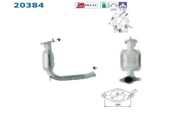 Catalyseur (Pot catalytique) AS ref. 20384