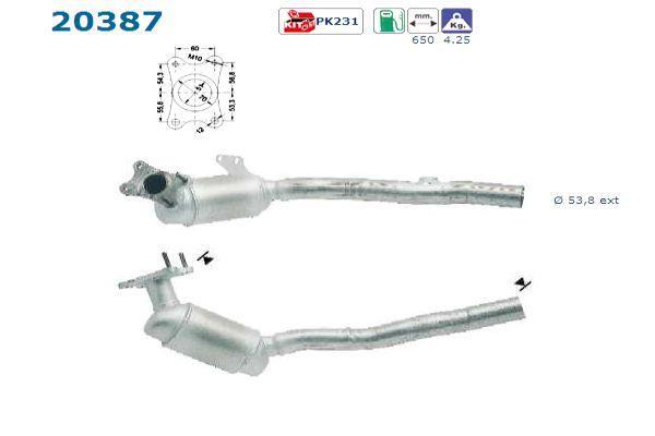 Catalyseur (Pot catalytique) AS ref. 20387