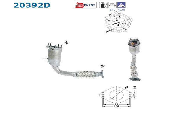 Catalyseur (Pot catalytique) AS ref. 20392D
