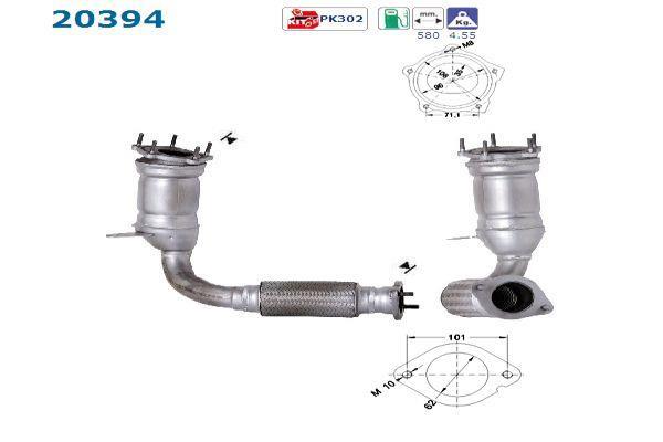 Catalyseur (Pot catalytique) AS ref. 20394