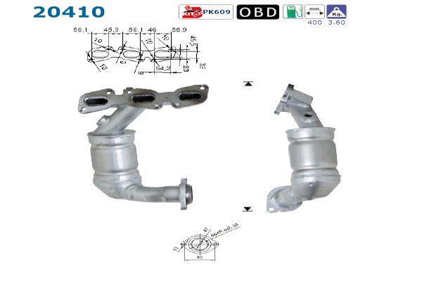 Catalyseur (Pot catalytique) AS ref. 20410