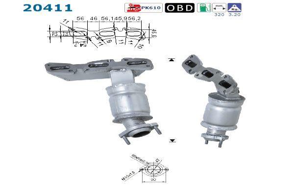 Catalyseur (Pot catalytique) AS ref. 20411