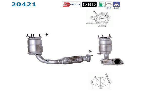 Catalyseur (Pot catalytique) AS ref. 20421