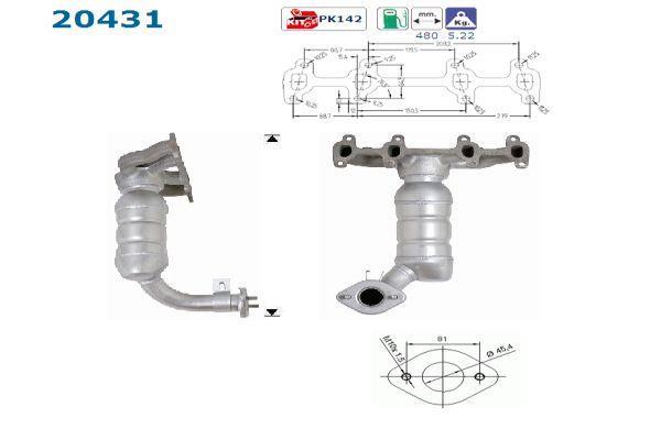 Catalyseur (Pot catalytique) AS ref. 20431
