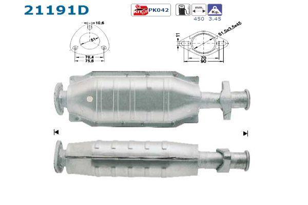 Catalyseur (Pot catalytique) AS ref. 21191D