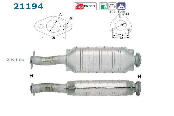 Catalyseur (Pot catalytique) AS ref. 21194