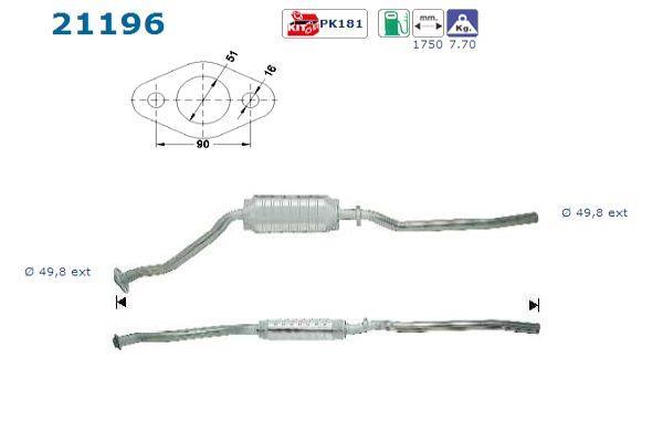 Catalyseur (Pot catalytique) AS ref. 21196