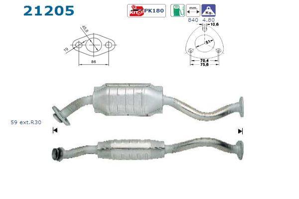 Catalyseur (Pot catalytique) AS ref. 21205