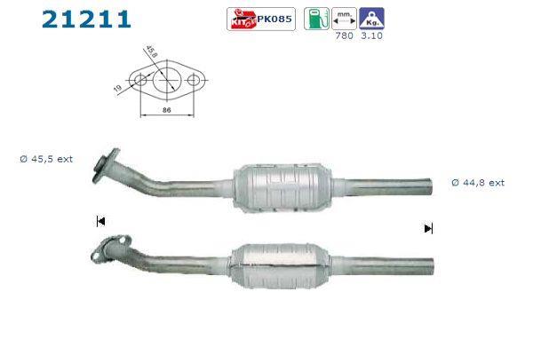 Catalyseur (Pot catalytique) AS ref. 21211