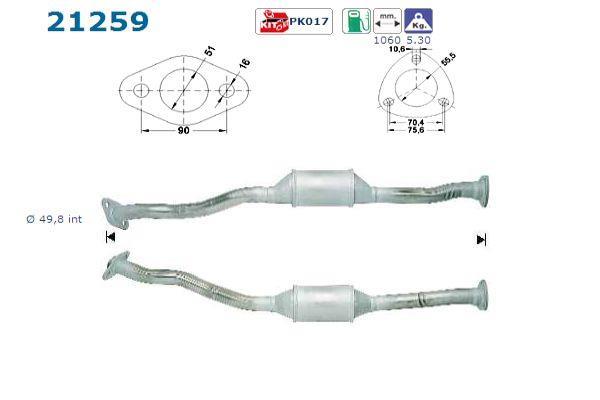 Catalyseur (Pot catalytique) AS ref. 21259