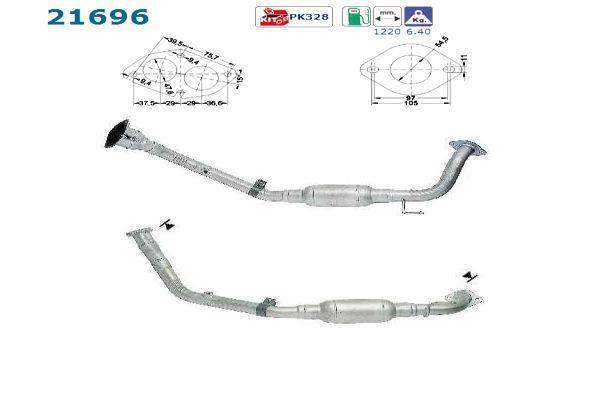 Catalyseur (Pot catalytique) AS ref. 21696