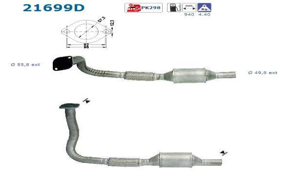 Catalyseur (Pot catalytique) AS ref. 21699D