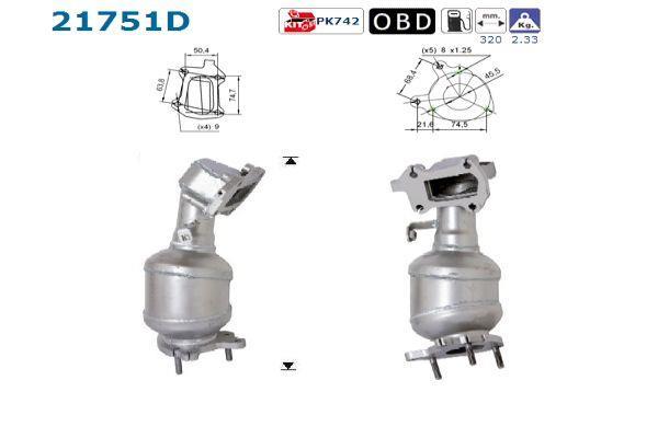 Catalyseur (Pot catalytique) AS ref. 21751D