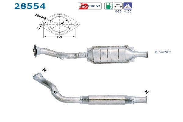 Catalyseur (Pot catalytique) AS ref. 28554