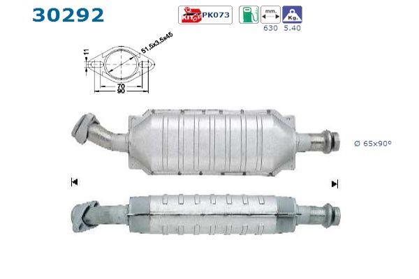 Catalyseur (Pot catalytique) AS ref. 30292