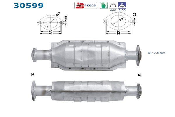 Catalyseur (Pot catalytique) AS ref. 30599