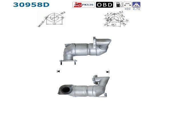 Catalyseur (Pot catalytique) AS ref. 30958D