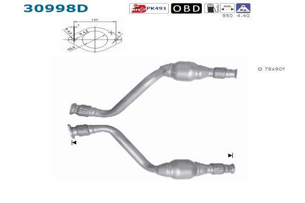 Catalyseur (Pot catalytique) AS ref. 30998D