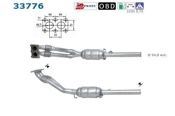Catalyseur (Pot catalytique) AS ref. 33776