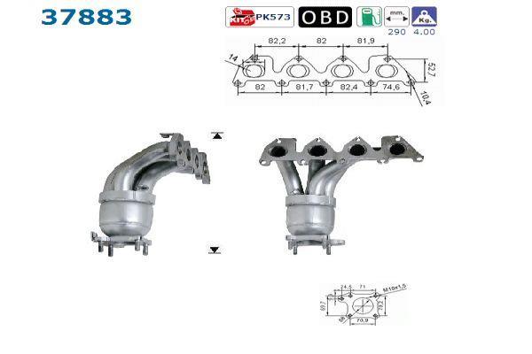 Catalyseur (Pot catalytique) AS ref. 37883