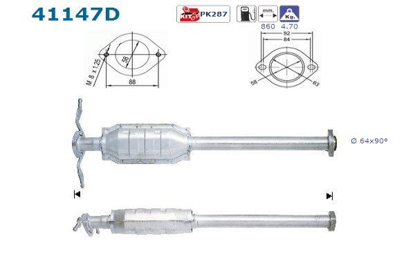 Catalyseur (Pot catalytique) AS ref. 41147D