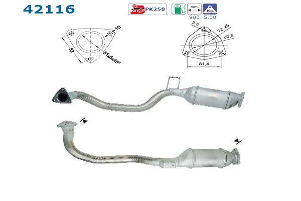 Catalyseur (Pot catalytique) AS ref. 42116