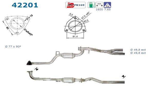 Catalyseur (Pot catalytique) AS ref. 42201