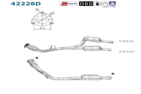 Catalyseur (Pot catalytique) AS ref. 42226D