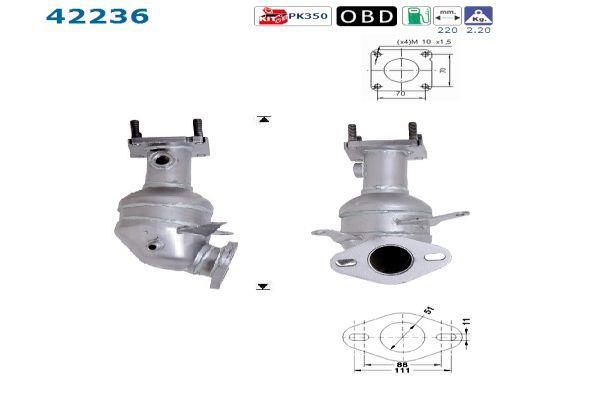 Catalyseur (Pot catalytique) AS ref. 42236