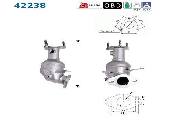 Catalyseur (Pot catalytique) AS ref. 42238