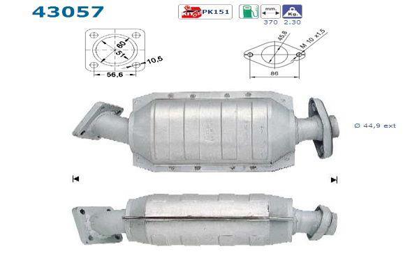 Catalyseur (Pot catalytique) AS ref. 43057