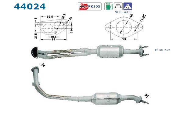 Catalyseur (Pot catalytique) AS ref. 44024