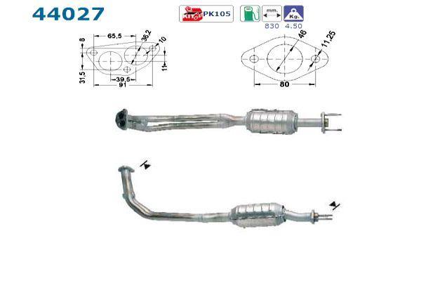 Catalyseur (Pot catalytique) AS ref. 44027