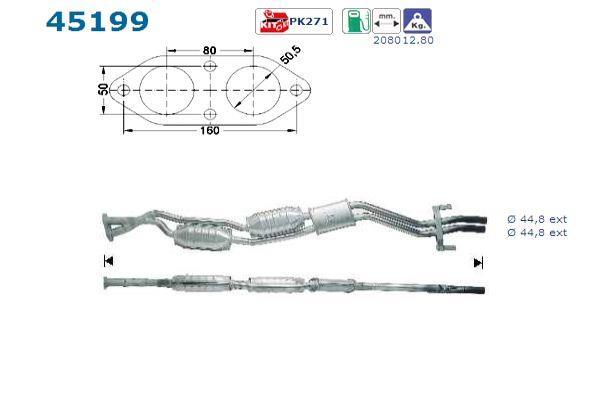 Catalyseur (Pot catalytique) AS ref. 45199