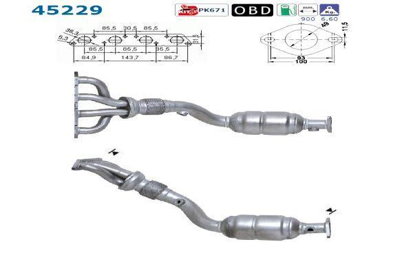 Catalyseur (Pot catalytique) AS ref. 45229